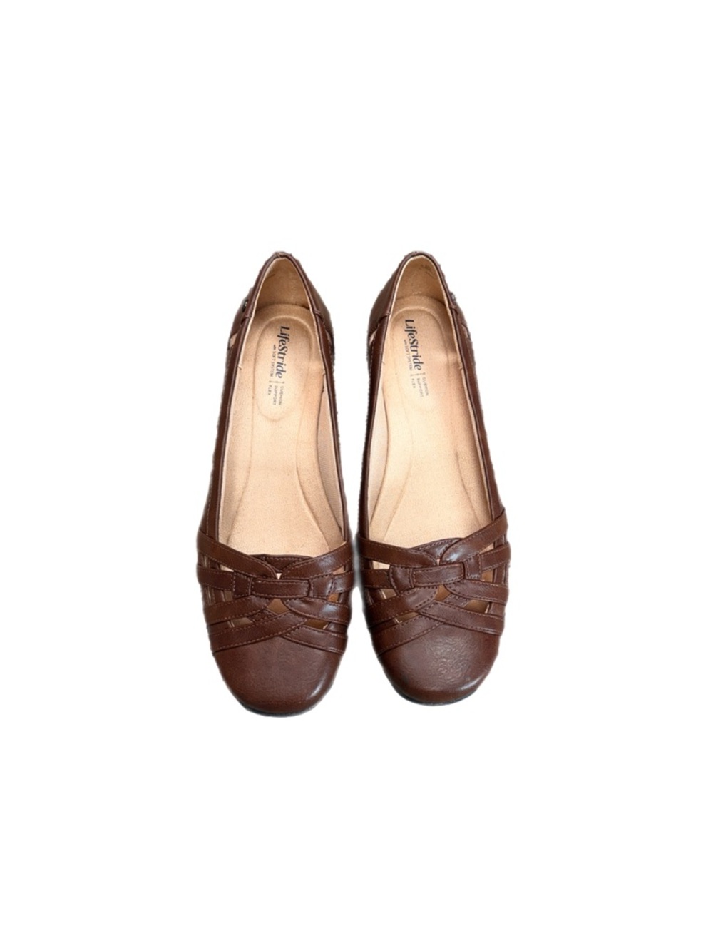 Life Stride Brown Braided Ballet Flats - Women's Slip-On Loafers
